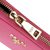 Fuschia Saffiano Leather Zipper Long Wallet