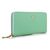 Green Saffiano Leather Zipper Long Wallet