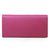 Fuschia Saffiano Leather Button Flap Closure Wallet