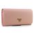 Light Pink Saffiano Leather Button Flap Closure Wallet