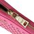 Fuschia Saffiano Leather Cutout Zipper Closure Wallet