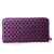 Purple Saffiano Leather Cutout Zipper Closure Wallet