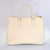 Off White Saffiano Leather Classic Handbag