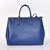 Dark Blue Saffiano Leather Classic Large Handbag