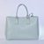 Light Blue Saffiano Leather Classic Medium Handbag