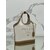 linen blend and leather bag