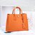 Orange saffiano leather double bag