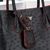 Ostrich print leather handle bag