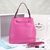 Fuchsia leather bucket bag