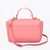 Pink Saffiano Leather Flap Handle Bag