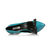 Blue patent leather bow-tie pointed head pump