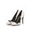 White patent leather bow-tie pointed head pump