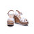 White patent leather cross tie wedge pump sandal