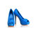 Blue Leather Woven Peep Toe Pump