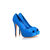 Blue Leather Woven Peep Toe Pump