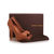 Coffee Leather Woven Peep Toe Pump