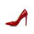 Red patent leather point head pump