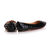 Black Pattern Leather Rivets Pointed Flat