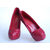 Red Woven Leather Platform Pump