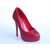 Red Woven Leather Platform Pump