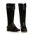 Black Suede & Quilting Black Leather Long Boot