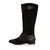 Black Suede & Quilting Black Leather Long Boot