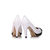 White with black head leather Pump with metal chain platform