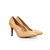 Beige patent leather pointed head pump