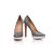 Gray patent leather white platform orange pump