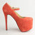 Orange Suede Leather Hidden Platform Mary Jane Pump