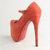 Orange Suede Leather Hidden Platform Mary Jane Pump