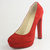 Red Suede Platform Pump