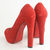 Red Suede Platform Pump