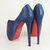 Blue Satin Platform Pump