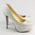 White Crystal Platform Red Sole Pump(14cm)