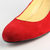 Red Suede Leather Hidden Wedge Pump