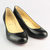 Black Lamb Leather Hidden Wedge Pump