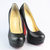 Black Lamb Leather Platform Pump