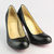 Black Lamb Leather Round-end Pump