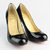 Black Patent Leather Round-end Pump