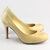 Nude Patent Leather Round-end Pump