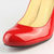 Red Patent Leather Round-end Pump