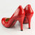 Red Patent Leather Round-end Pump