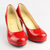 Red Patent Leather Platform Pump