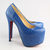 Blue Python Leather Skin Leather Hidden Platform Pump