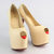 Nude Lamb Leather Peep Toe Platform Pump