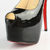 Black Patent Leather Peep Toe Platform Pump