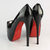 Black Patent Leather Red Peep Toe Platform Pump