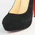 Black Suede Leather Platform Pump