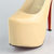 Beige Patent Leather Platform Pump